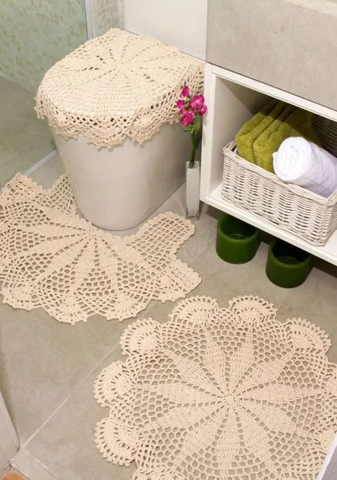 Delicado juego de baño en crochet. | Tejidos | Pinterest ...