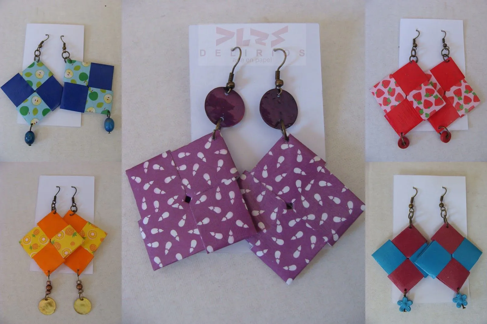 DELIRIOS -Arte en Papel-: Aros. Aritos. Aretes.