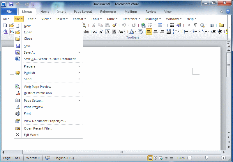 Demo of Classic Menu for Word 2010 and 2013 Demo of Classic Menu for Word 2010 and 2013