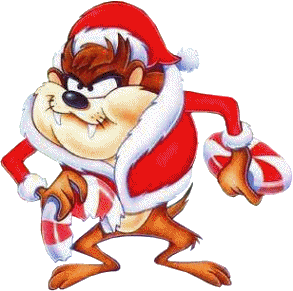 demonio de Tazmania en Navidad