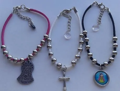 denario pulsera dije porfis o cruz x 10. bautismo comunion ...