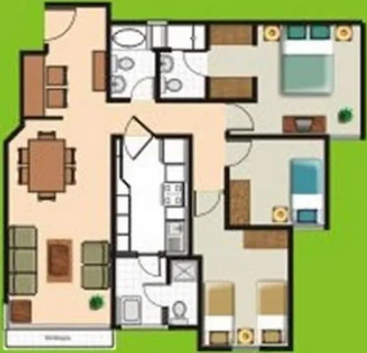 Departamento de 64 metros cuadrados y dos dormitorios | Planos de ...