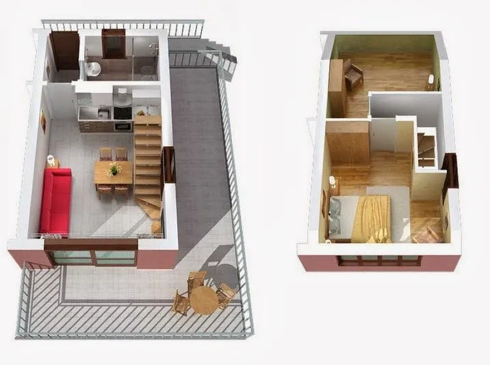 Departamentos pequeños, planos y diseño en 3D | Construye Hogar Departamentos pequeños, planos y diseño en 3D | Construye Hogar