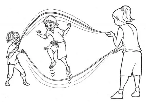 Niña saltando cuerda para colorear - Imagui