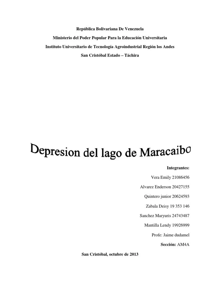 Depresion Del Lago de Maracaibo Nuevo | PDF | Andes | Venezuela Depresion Del Lago de Maracaibo Nuevo | PDF | Andes | Venezuela