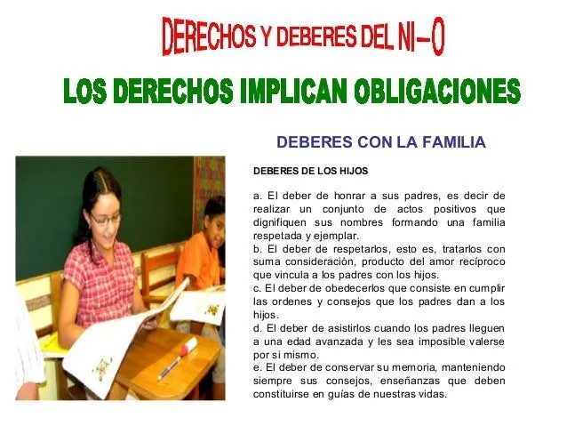 Derechos y deberes del niño