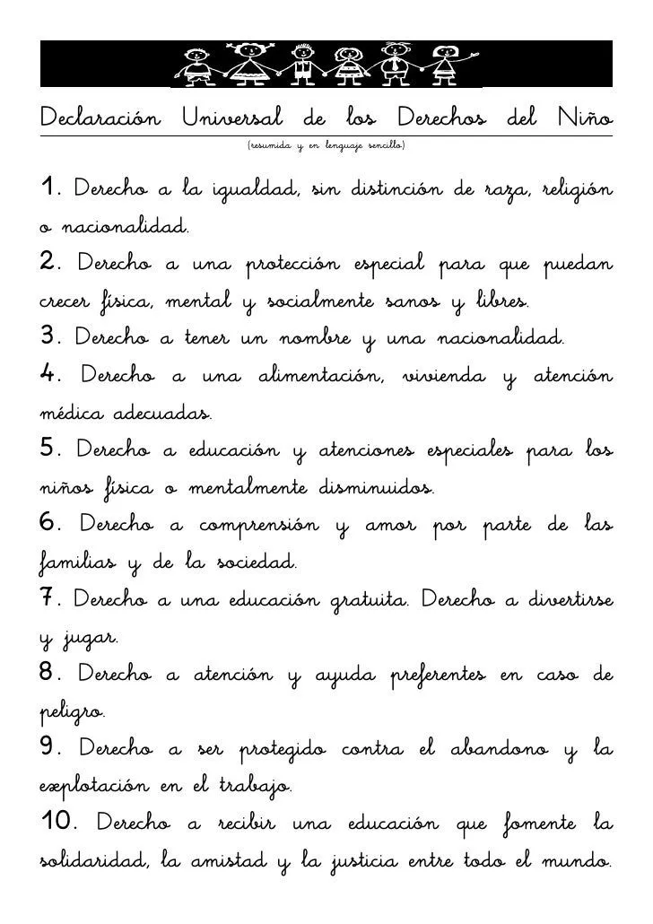 Derechos de los niños pdf.