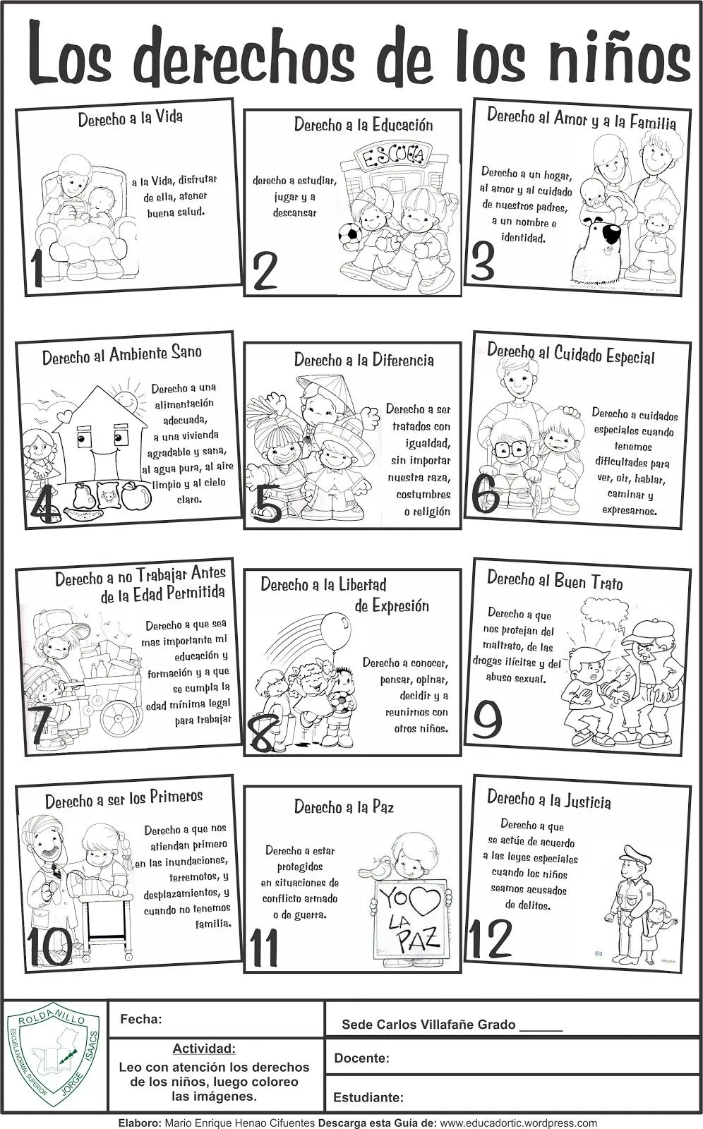 Imagenes de derechos y obligaciones de los niños para colorear - Imagui Imagenes de derechos y obligaciones de los niños para colorear - Imagui