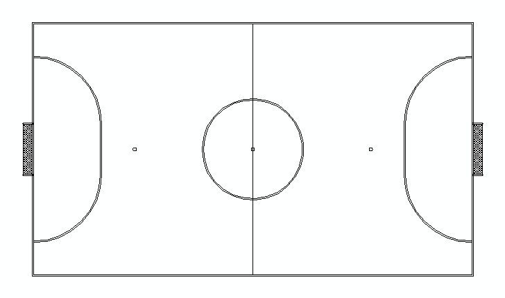 Descarga gratuita del Bloque AutoCAD: deportes, pista de fútbol sala