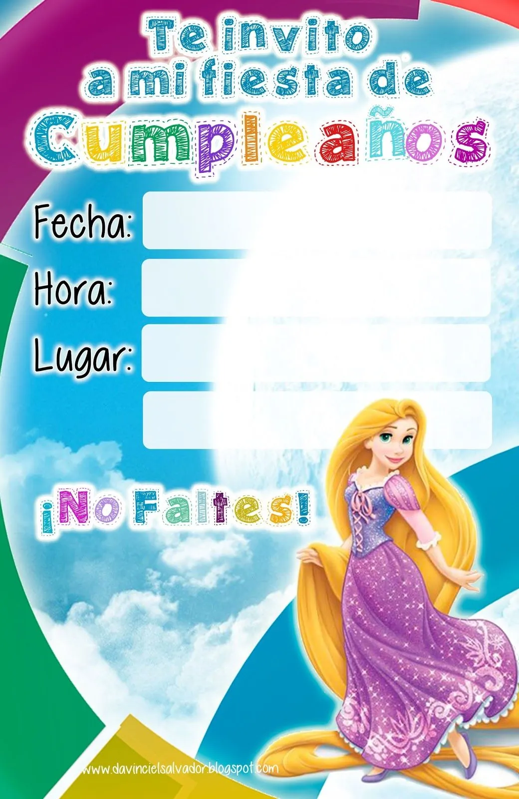 Descarga Gratis! Invitación de Cumpleaños Rapunzel de Enredados ... Descarga Gratis! Invitación de Cumpleaños Rapunzel de Enredados ...