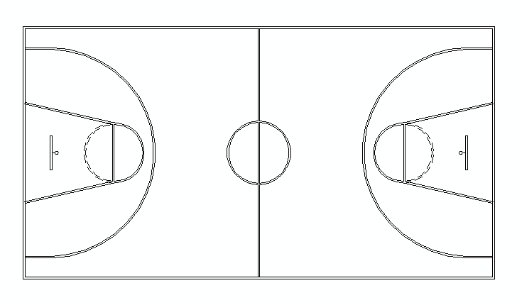 Descarga gratuita del Bloque AutoCAD: deportes, pista de basket