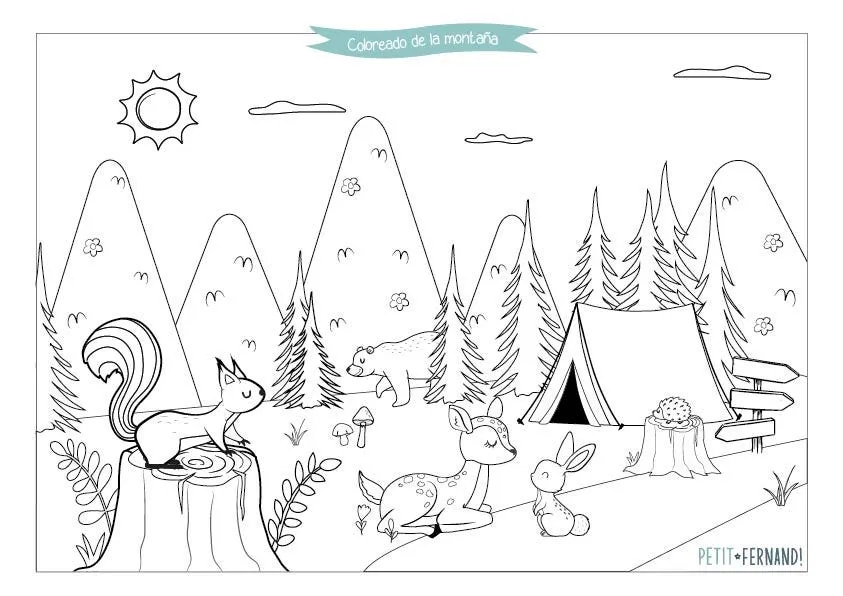 Descarga e imprime nuestro coloreado de montaña | Petit Fernand Descarga e imprime nuestro coloreado de montaña | Petit Fernand