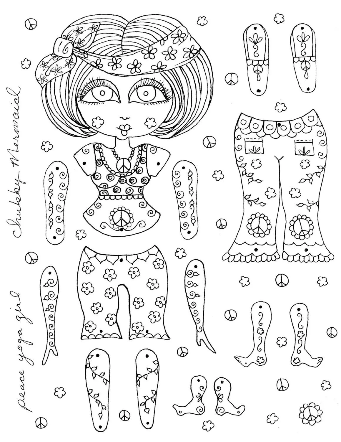 Descarga instantánea papel muñecos paz Yoga - Etsy México