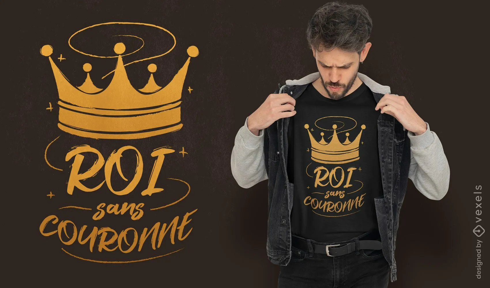 Descarga Vector De Diseño De Camiseta De Corona Dorada Para Reyes Y Reinas. Descarga Vector De Diseño De Camiseta De Corona Dorada Para Reyes Y Reinas.