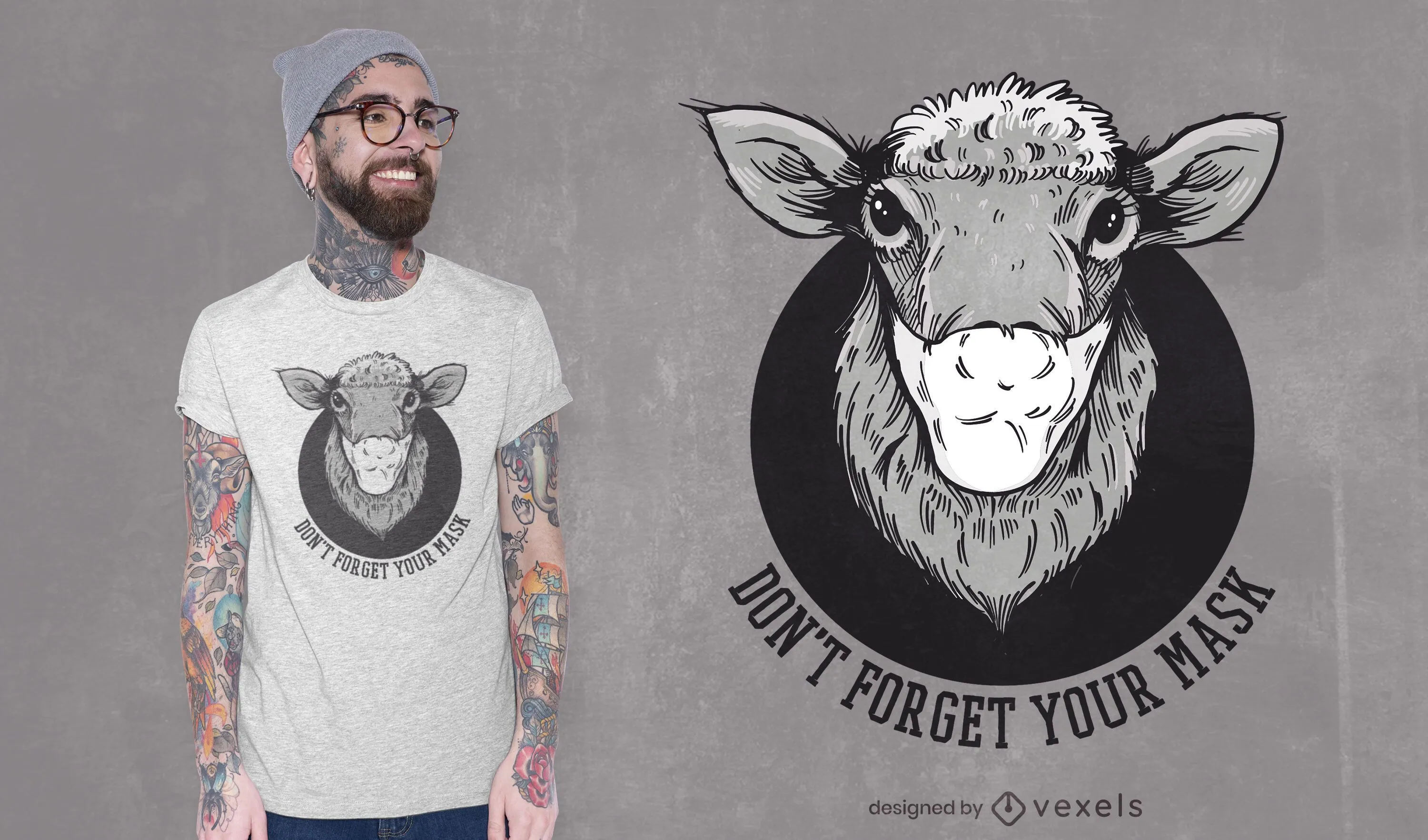 Descarga Vector De Diseño De Camiseta De Oveja Con Máscara Facial. Descarga Vector De Diseño De Camiseta De Oveja Con Máscara Facial.