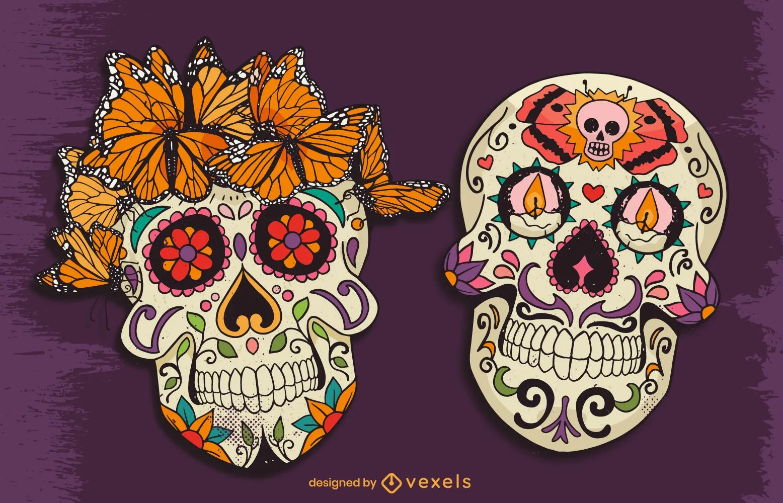 Descarga Vector De Ilustración De Calavera De Azúcar Del Día De Los Muertos