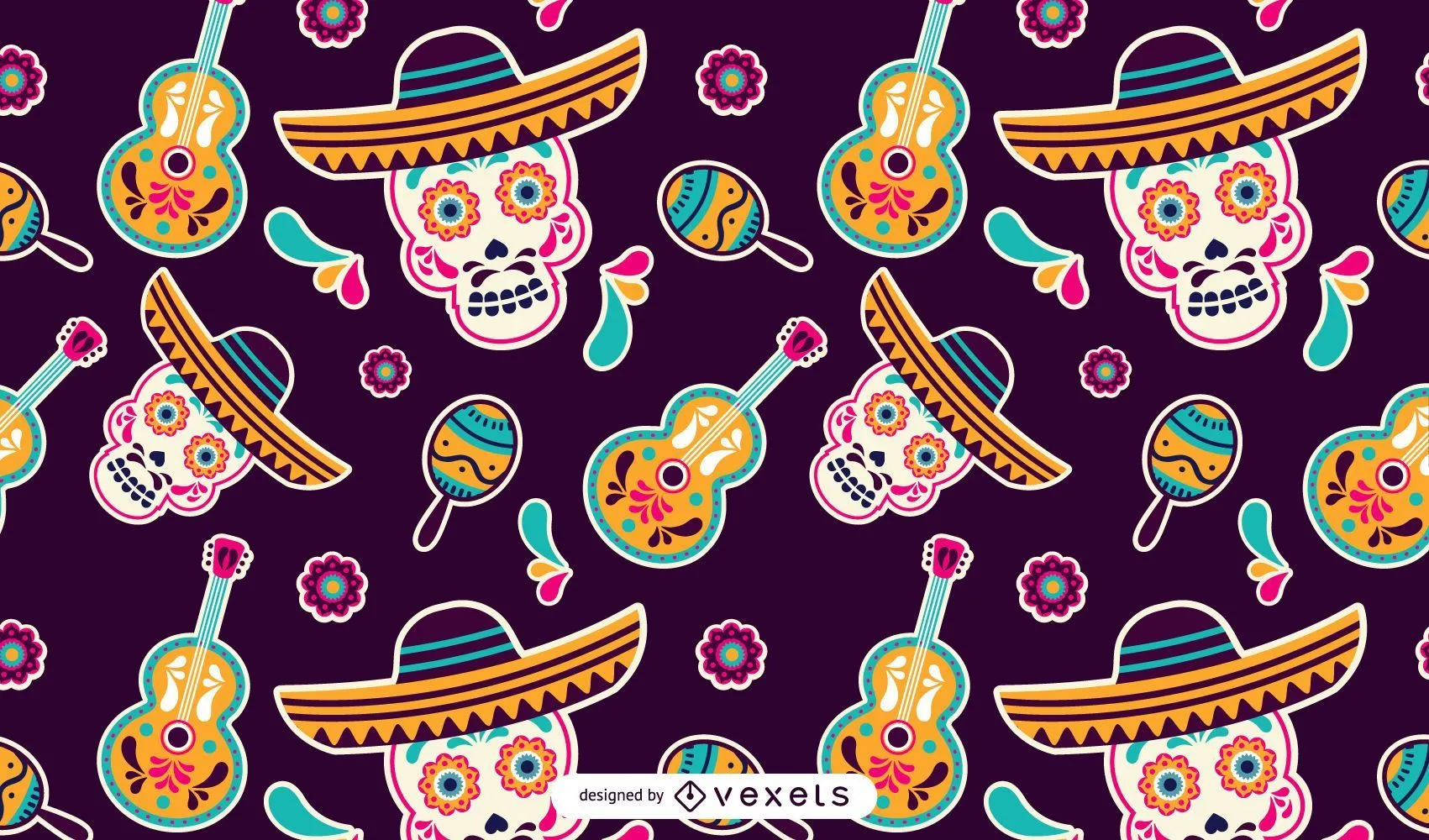 Descarga Vector De Patrón De Calaveras Mexicanas Del Cinco De Mayo Descarga Vector De Patrón De Calaveras Mexicanas Del Cinco De Mayo