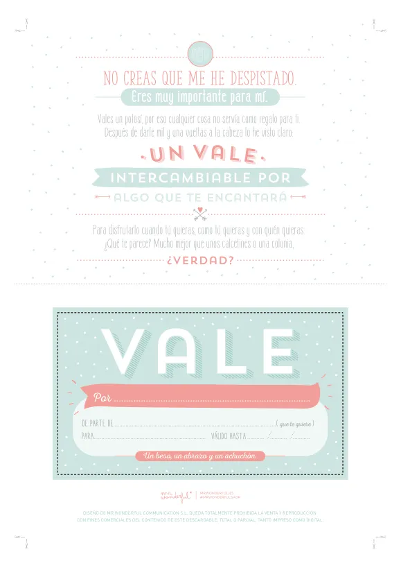 Descargable – Un vale que vale para mil regalos | muymolon Descargable – Un vale que vale para mil regalos | muymolon
