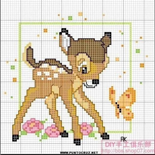 Bambi en punto de cruz | Punto de cruz - Colección de patrones ... Bambi en punto de cruz | Punto de cruz - Colección de patrones ...