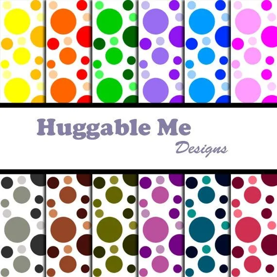Descargar digital lunares multicolor burbuja por HuggableMeDesigns Descargar digital lunares multicolor burbuja por HuggableMeDesigns