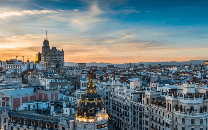 Descargar fondos de pantalla 4k, Madrid, Gran Vía, paisajes ...