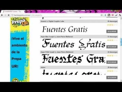 Como descargar fuentes gratis..!!!..para todos los programas..;3 ...