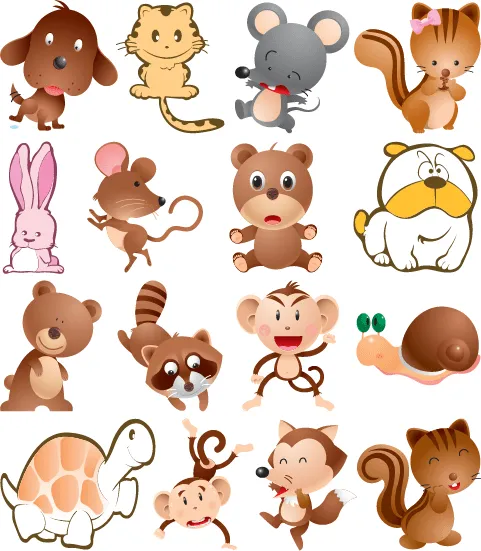 Imágenes infantiles de animalitos | Vector ClipArt Imágenes infantiles de animalitos | Vector ClipArt
