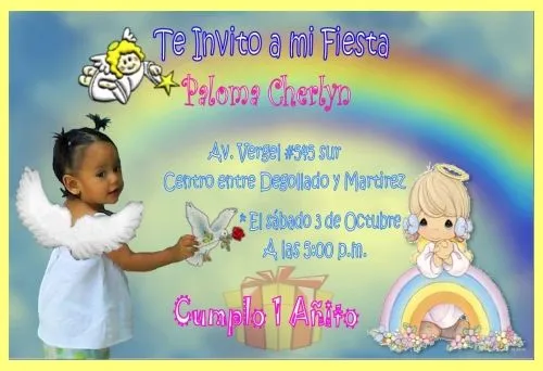 Tarjeta de invitación de cumpleaños y bautizo - Imagui