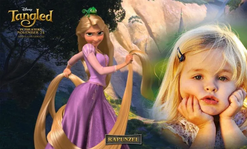 Fotomontaje infantil de Rapunzel | Hacer Fotomontajes Gratis