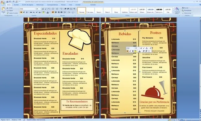 plantilla para menus de restaurante | Menus de Restaurantes | Diseño ...