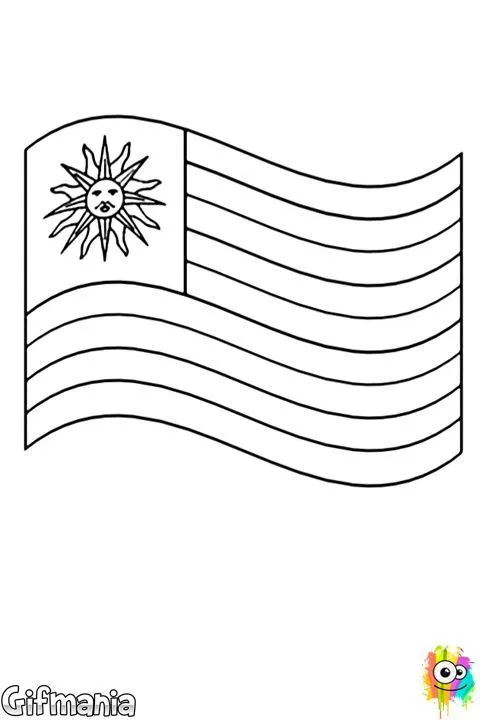 Descubre la Bandera de Uruguay con este dibujo para colorear ... Descubre la Bandera de Uruguay con este dibujo para colorear ...