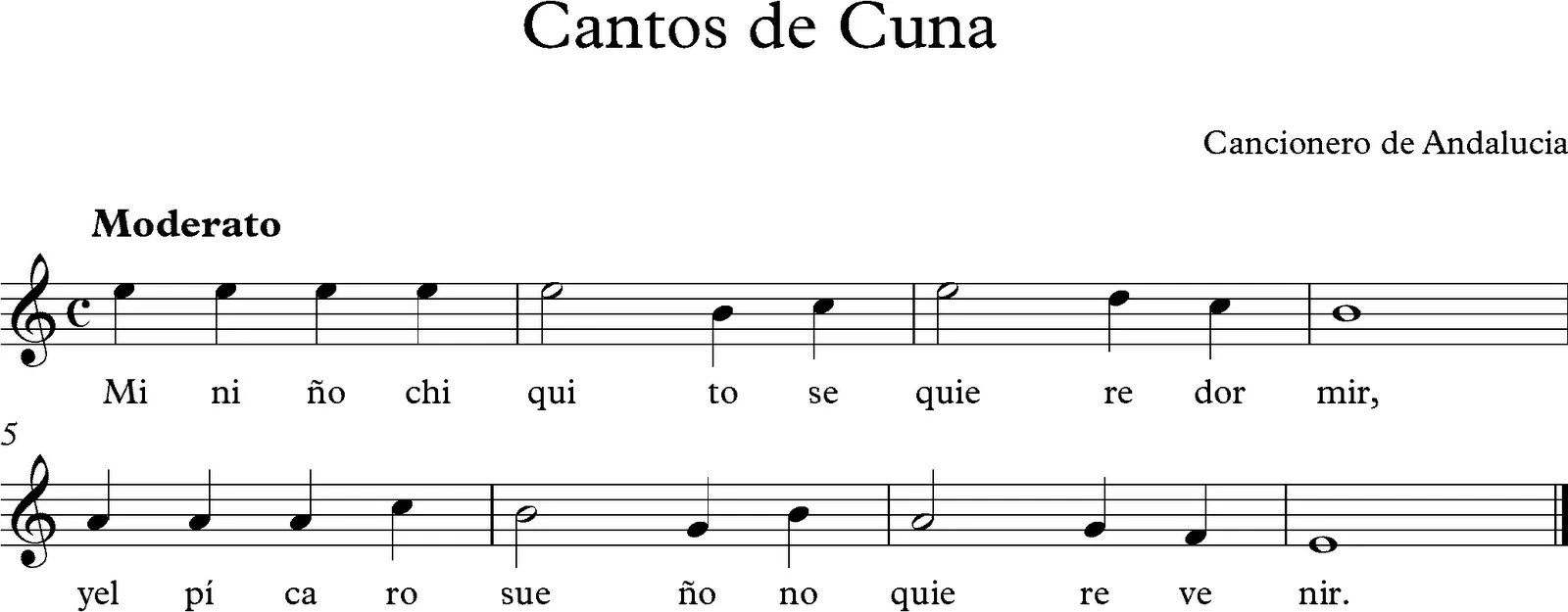 Descubriendo la Música. Partituras para Flauta Dulce : Canción de Cuna Descubriendo la Música. Partituras para Flauta Dulce : Canción de Cuna