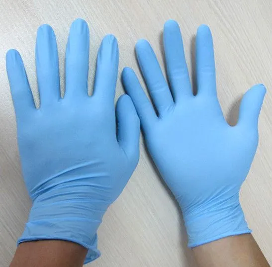Desechables azules guantes negros, Industrial y examen médico ...