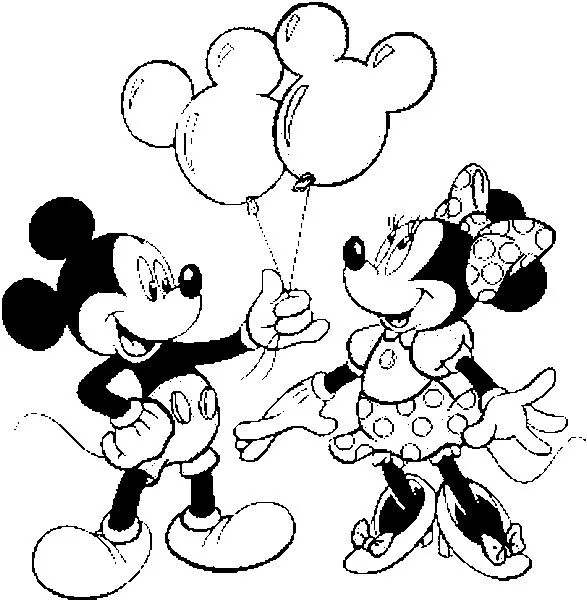 Colorir Mickey Mouse e Minnie, Pintar Mickey Mouse e Minnie