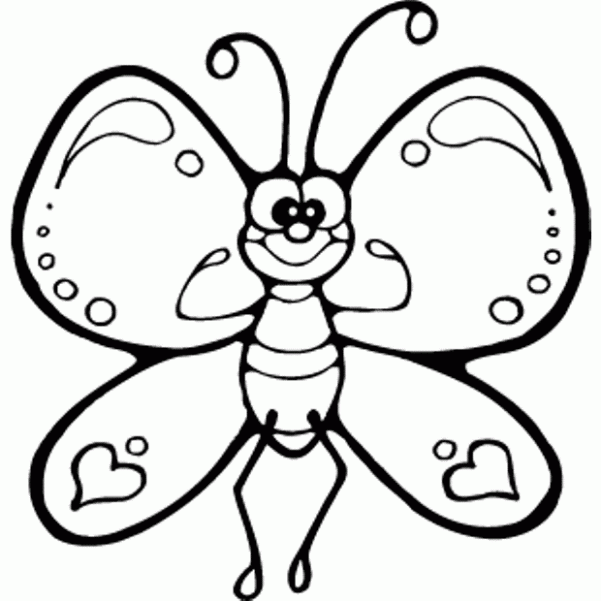 Desenho Borboleta Engraçada para colorir