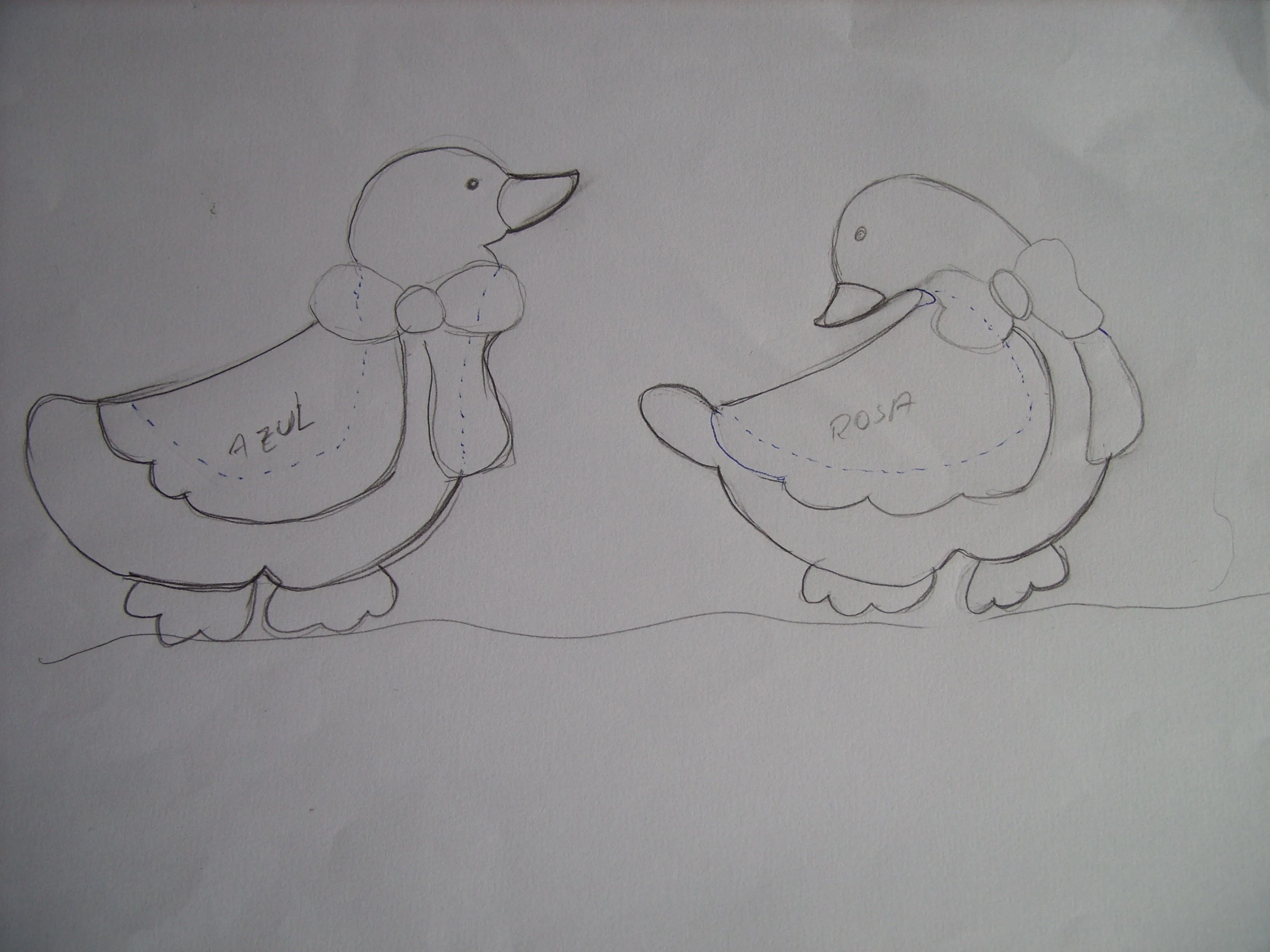 Desenho de casal de patinhos para patchwork. Desenho de casal de patinhos para patchwork.