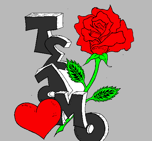 Desenho de Eu te amo II pintado e colorido por Usuário não ...