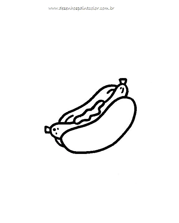 DESENHO DE HOT DOG PARA IMPRIMIR E COLORIR GRÁTIS - DESENHOS PAINT ...