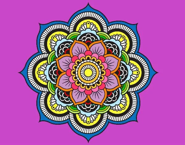 Desenho de Mandala flor oriental pintado e colorido por Luzearte o ... Desenho de Mandala flor oriental pintado e colorido por Luzearte o ...