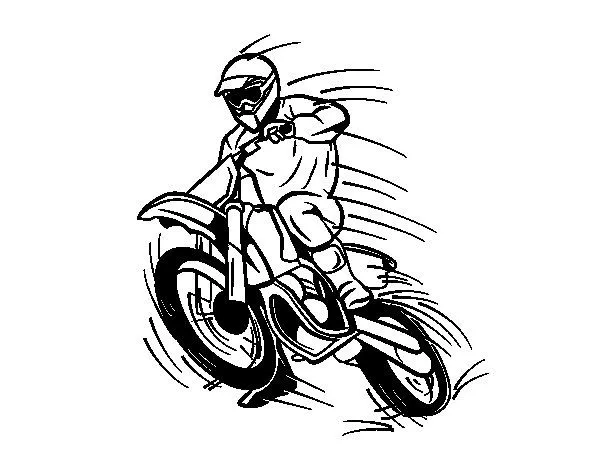 Desenho de Motocross para Colorir - Colorir.com