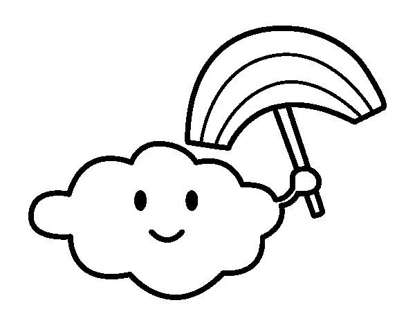 Desenho de Nuvem com arco-íris para Colorir - Colorir.com Desenho de Nuvem com arco-íris para Colorir - Colorir.com