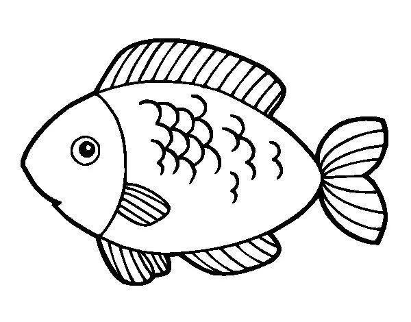 Desenho de Peixe para comer para Colorir - Colorir.com Desenho de Peixe para comer para Colorir - Colorir.com