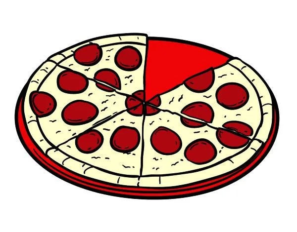 Desenho de Pizza de pepperoni pintado e colorido por Apolo o dia ... Desenho de Pizza de pepperoni pintado e colorido por Apolo o dia ...