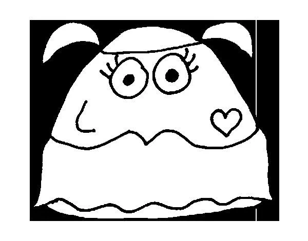 Desenho de Pou rapariga para Colorir - Colorir.com