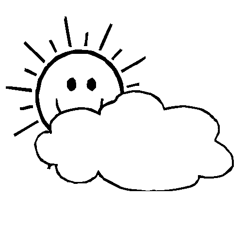 Desenho de Sol e nuvem para Colorir - Colorir.com