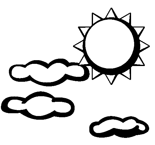 Desenho de Sol e nuvens 2 para Colorir - Colorir.com Desenho de Sol e nuvens 2 para Colorir - Colorir.com