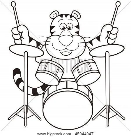 Vectores y fotos en stock de Dibujos animados tigre tocando ... Vectores y fotos en stock de Dibujos animados tigre tocando ...