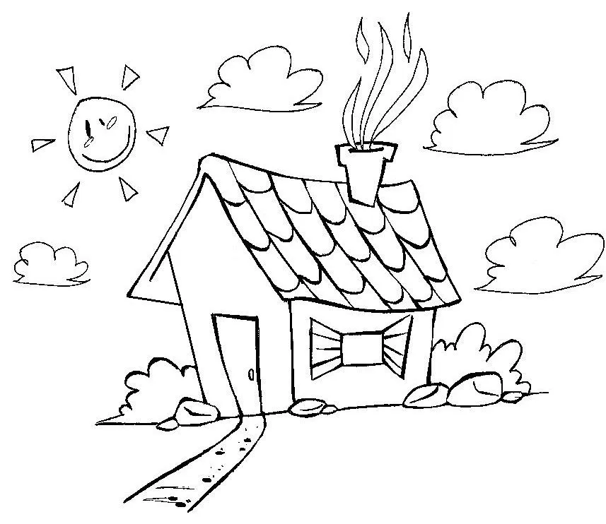 DESENHOS ALL PRINT: Desenho de casa para colorir DESENHOS ALL PRINT: Desenho de casa para colorir