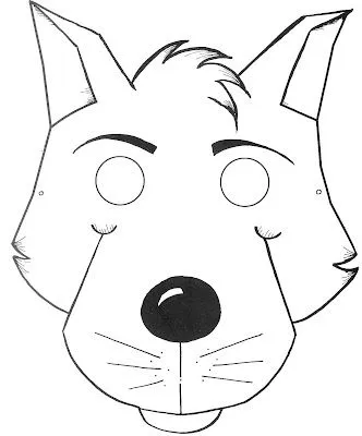 DESENHOS para COLORIR: Máscara de Lobo mau