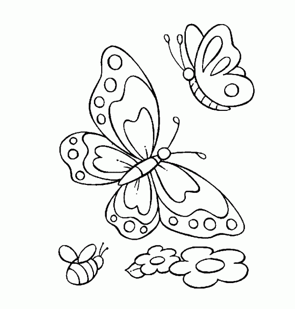Desenho Borboletas voando para colorir